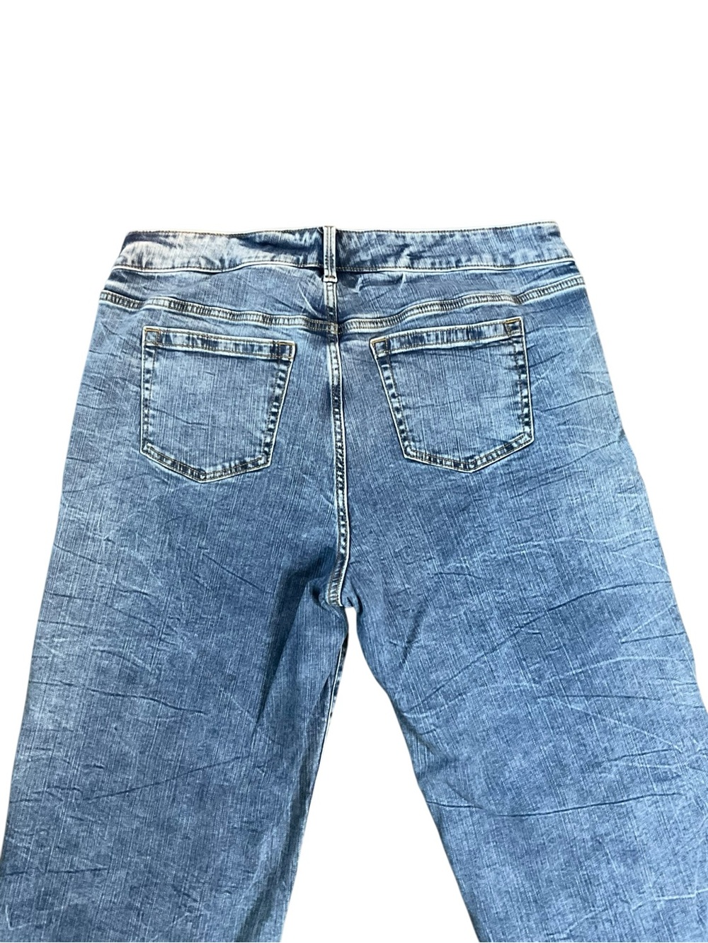 Torrid Perfect Wide Leg Vintage Stretch Distressed Light Blue Straight-Leg Jeans - Picture 6 of 8